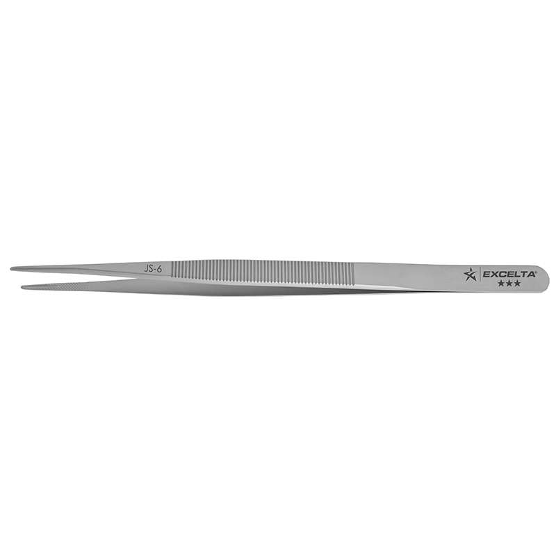 Forceps, Gemologist, .0475" Tip, Stainless Steel, Longitudinal Groove